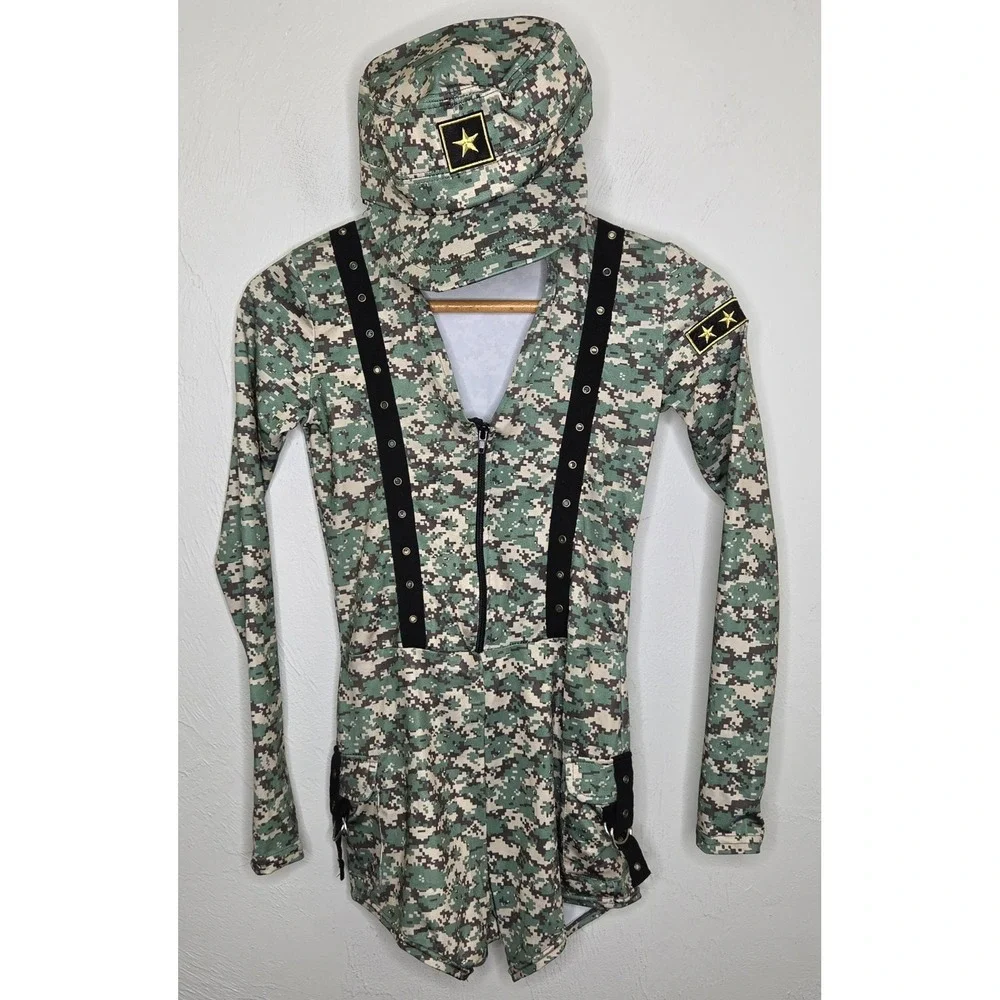 Spirit Halloween Women's Digital Camouflage Military Tactical Costume Size XS - Picture 3 of 9